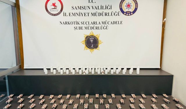 Samsun'da 5 bin 600 sentetik ecza hap ele geçirildi
